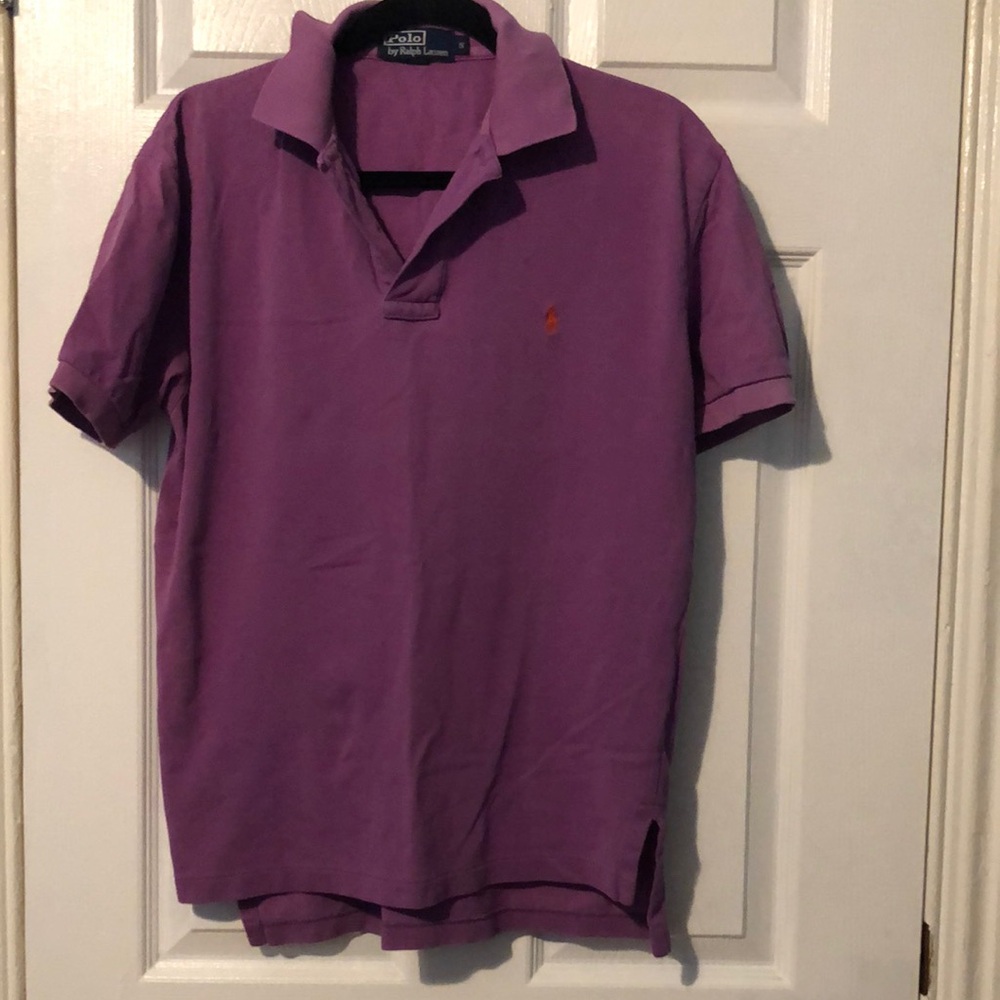 Ralph Lauren Purple Polo Shirt Short Sleeve Classic